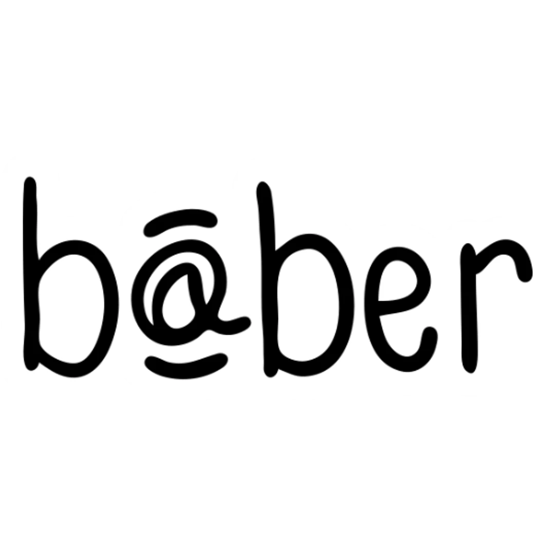 The text "baber" sticker
