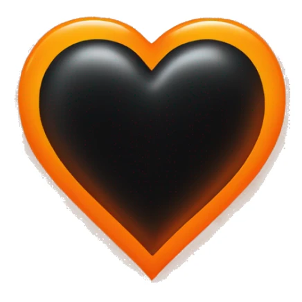 black heart glowing orange around the outside sticker