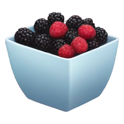 Square bowl of blackberries and raspberries  sticker