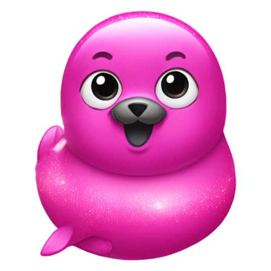 Hot pink Foca with sparkles sticker