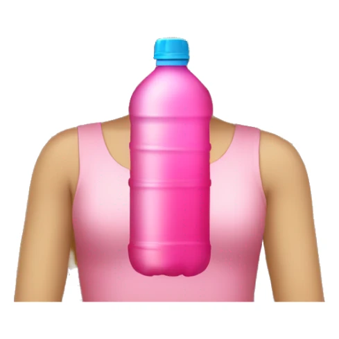 girl with blond hair and big pink water bottle sticker