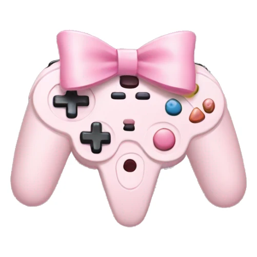 Joystick with a baby pink bow  sticker