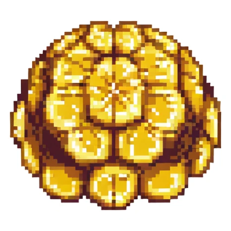 a brain made out of honeycomb, pixel art style sticker