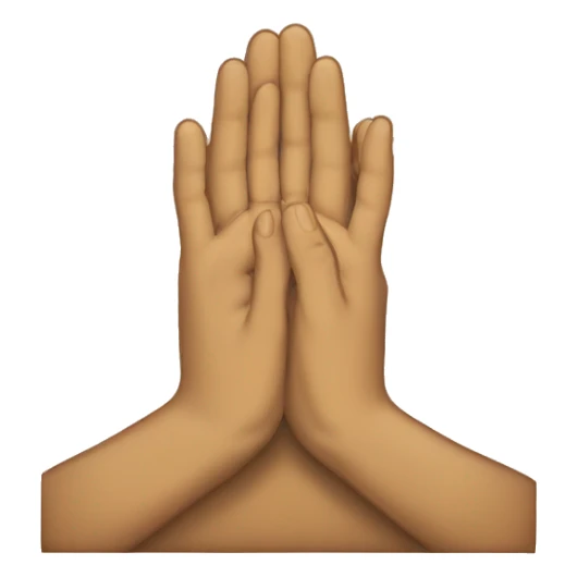 tan Warning sign with praying Hands as symbol with x sticker