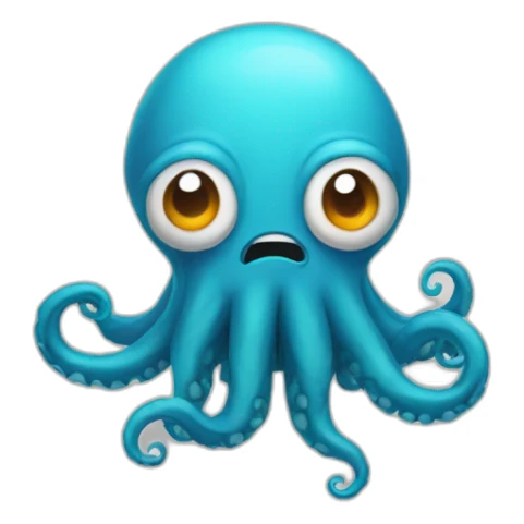 an adorable disoriented kraken and question marks around him sticker