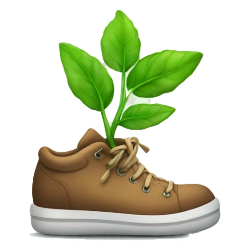 plant growing out if a shoe with socks for leaves sticker
