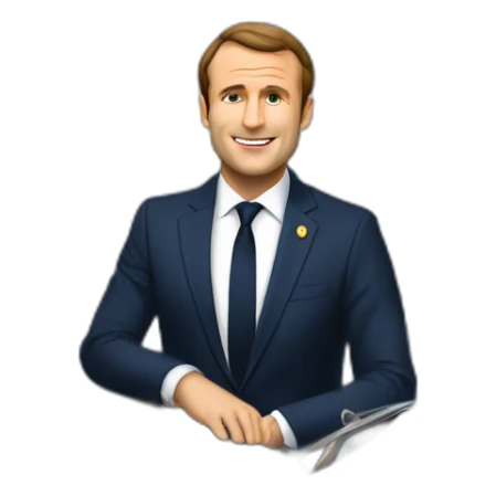 Macron sur yacht sur océan sur dieu sticker