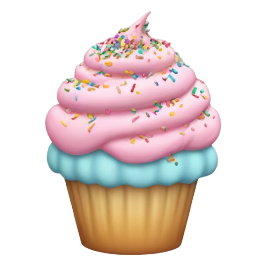 pastel pink cupcake, with colorful sprinkles on it sticker