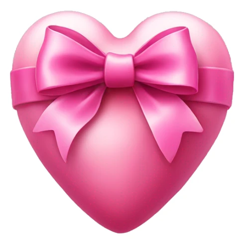 Realistic heart with a pink bow on it sticker