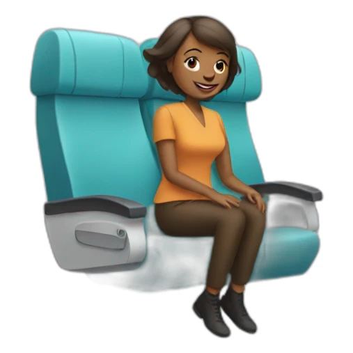 woman riding plane sitting on it sticker