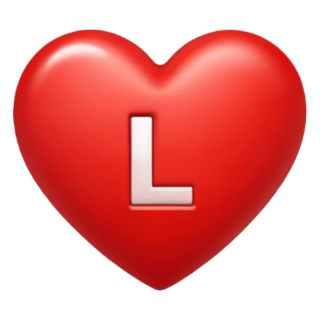 Make a red heart with the letter L inside sticker