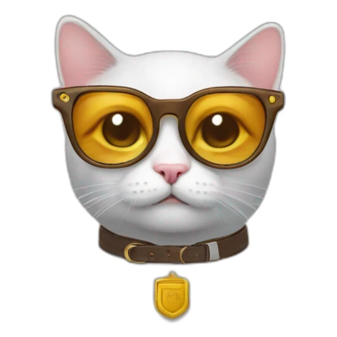 Un chat qui a des lunettes de soleil et une ceinture  sticker