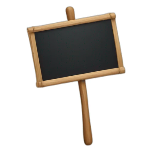 Male hand holding blank banner on wooden stick  sticker