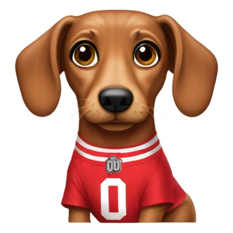 Wiener dog with Ohio state buckeyes jersey  sticker
