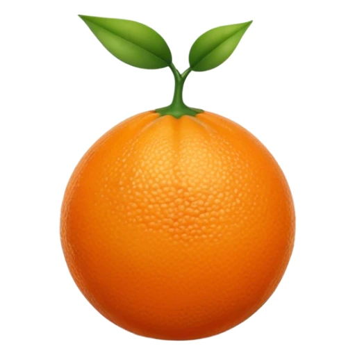 Fruit du démon orange avec des reliefs et une queue verte sur le dessus sticker