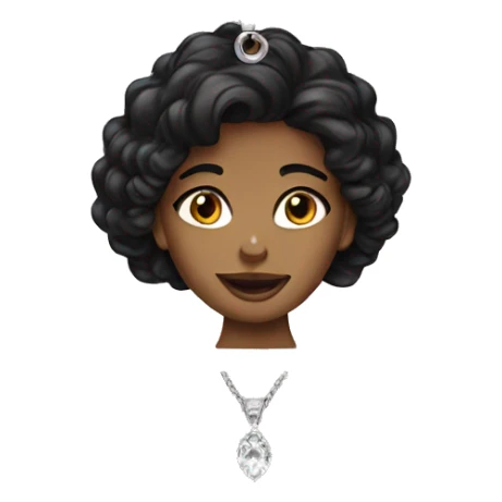 black-haired girl portrait jewelry sticker