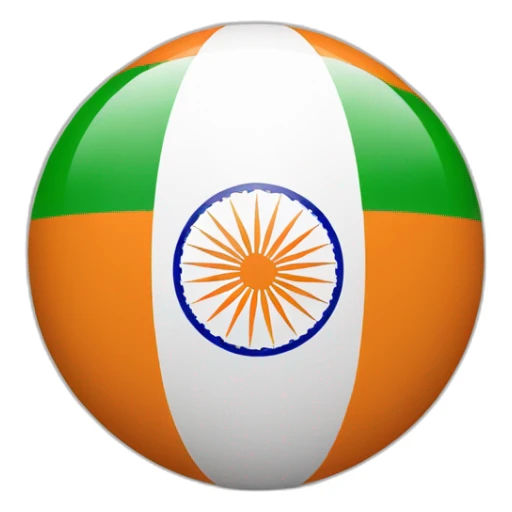 India flag as a ball and with a face sticker