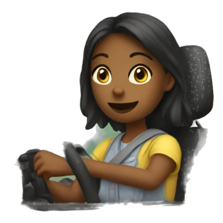 A girl driving porch  sticker