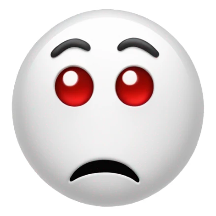 Emoji with red droopy eyes  sticker