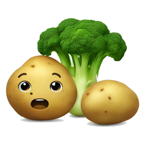 potato with broccoli  sticker