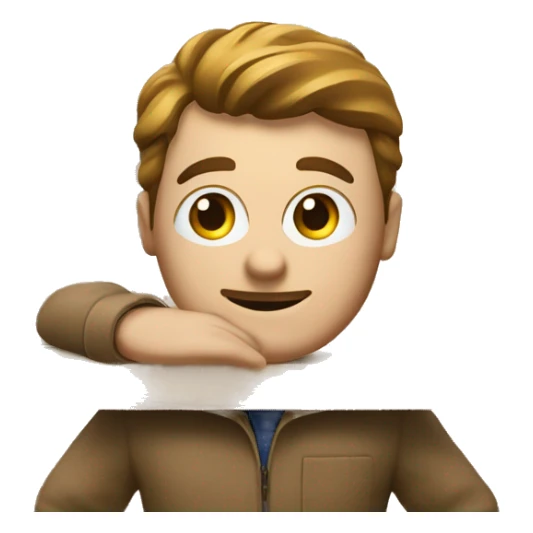 An architect with a drawing of a house on a wooden frame behind him sticker