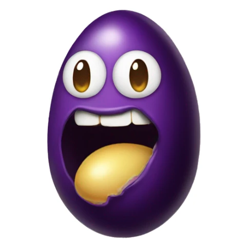 Egg plant in mouth emoji  sticker