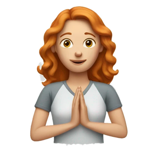 woman ginger with shoulders and hands saying all well  sticker
