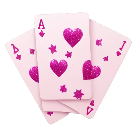 Pink sparkle deck of playing cards  sticker