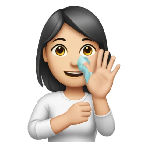 Girl with broken wrist thumb plaster sticker