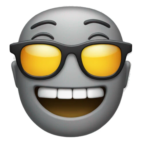 Smile Face with brocken teeth and glasses  sticker
