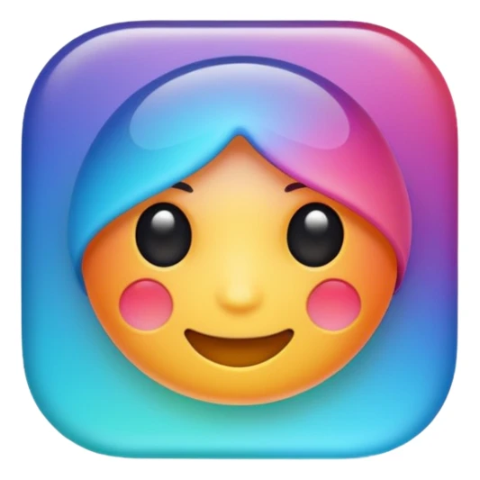 AI icon matte glass transcluscent playful colors sticker