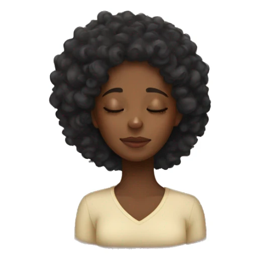 Black girl with curly hair sleeping  sticker