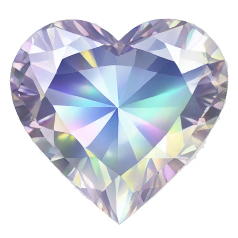 Heart shaped 56-carat iridescent diamond sticker