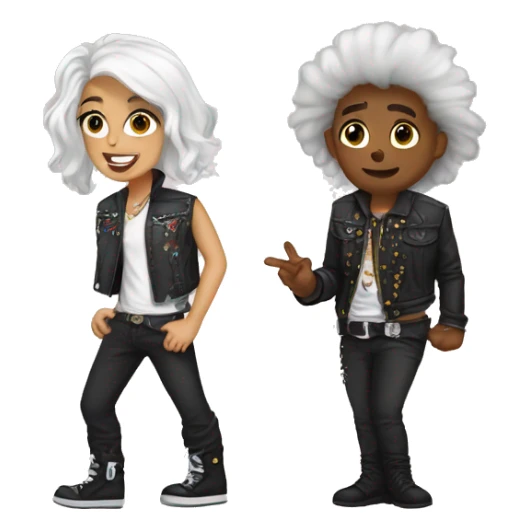 Holly and Luiz in rocker outfits sticker