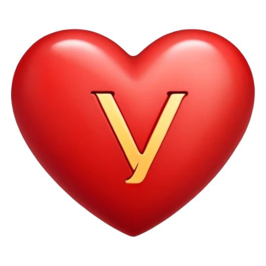 Heart with the letter y inside  sticker