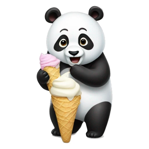 Panda eating ice cream sticker