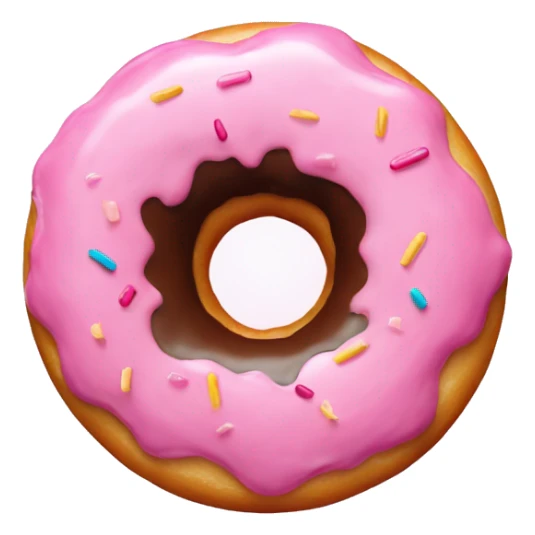 a donut with a light pink topping and no hole in the midd sticker