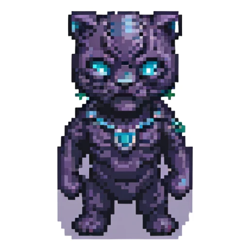 black panther, pixel art, retro video game style, small size, vibrant colors sticker