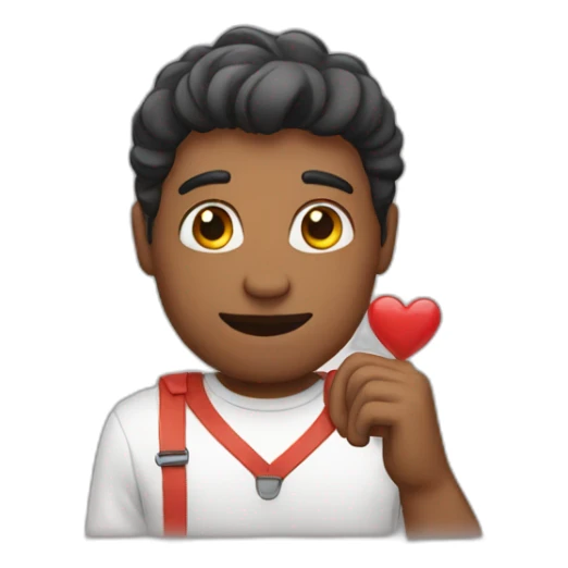 guy holding love sticker