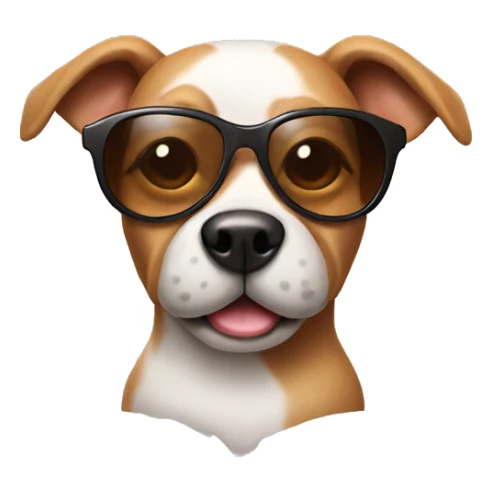Dog with sunglasses and soy sauce  sticker