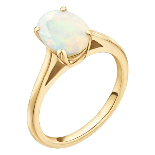 Oval opal engagement ring with gold band sticker