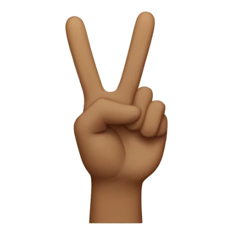 Peace sign with thumb sticking out sticker