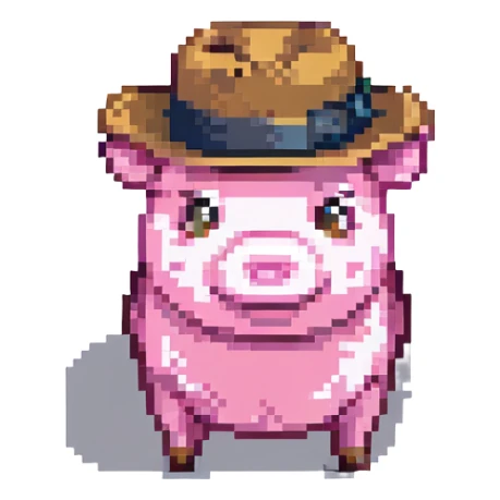 pig wearing a fedora sticker