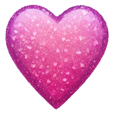 Pink ombre crystal heart with glitter  sticker