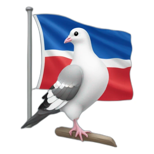 Un drapeau français avec un pigeon sticker