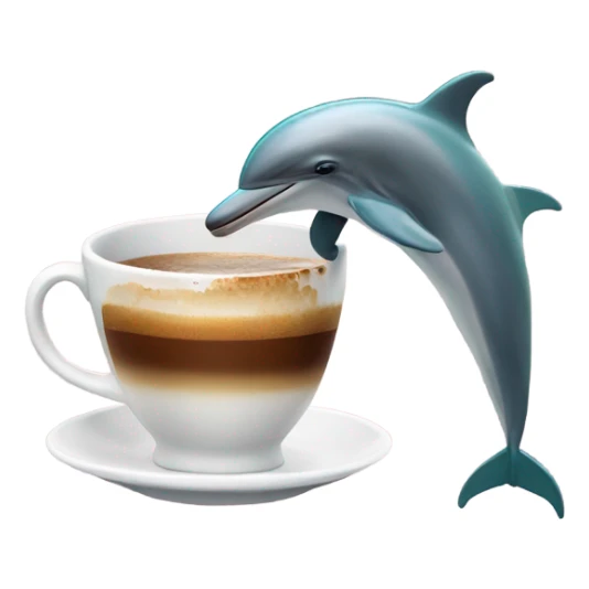 two dolphins drinking coffee and kissing a drunk cat sticker
