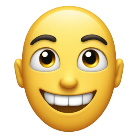 One eye squinting other eye wide big smile  sticker