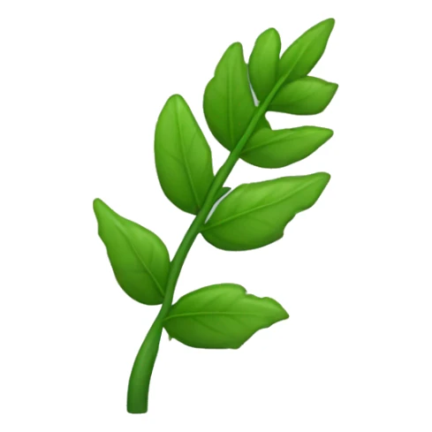  a plant with a thin, slightly hairy green stem. The leaves are oval, pointed, slightly serrated, and dark green in color. They are arranged in opposite pairs along the stem. sticker