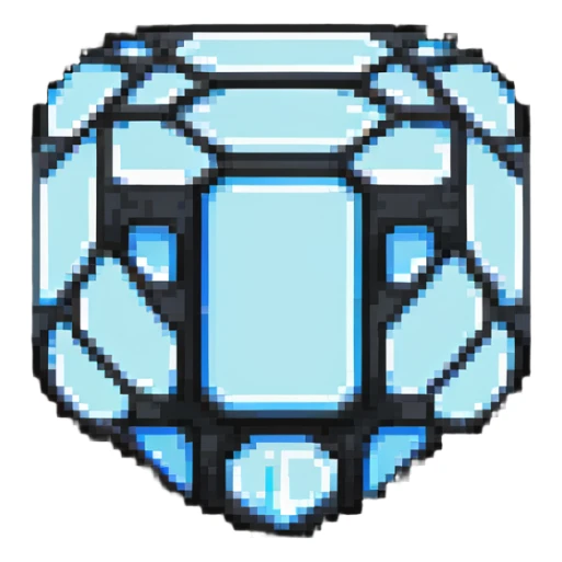 maximum blocky ultra-abstract pixel art Minecraft diamond emoji with only 2-4 large square pixels sticker