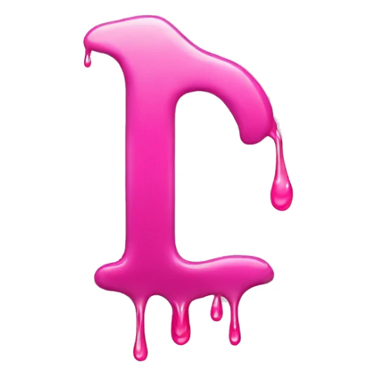the letter G and there is a dot on it, in pink shades, dripping from it sticker